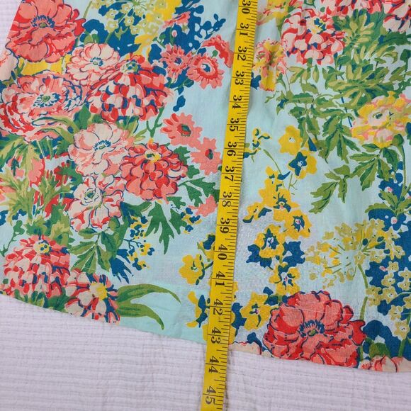 April Cornell Porch Dress L Cotton Midi Floral Cottagecore Sleeveless Pockets ** - Picture 4 of 13